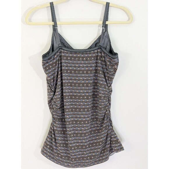 Vintage Y2K Tank Top Cami Shelf Bra Size L Stretch Ruched Sides Boho Hippie - Picture 7 of 7